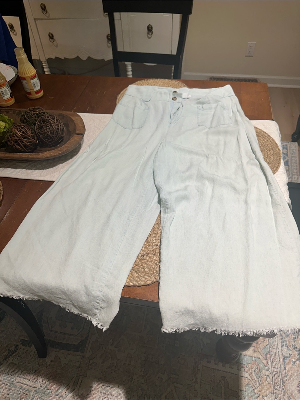 Adyson Parker Light Blue Wide-Leg Cropped pants, great condition
